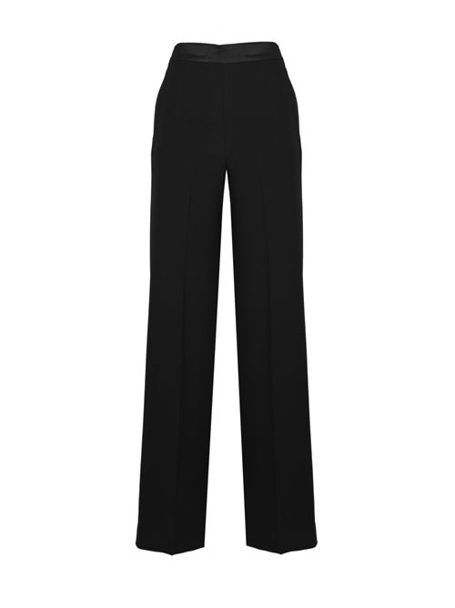 Pantalone in crepe con dettagli in raso Nero D. Exterior | 629052NERO
